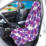 Purple Orchid Flower Pattern Print Waterproof Car Seat Cover