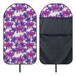 Purple Orchid Flower Pattern Print Waterproof Car Seat Cover