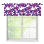 Purple Orchid Flower Pattern Print Window Valance