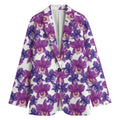 Purple Orchid Flower Pattern Print Women's Blazer