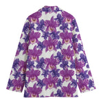 Purple Orchid Flower Pattern Print Women's Blazer