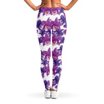 Purple Orchid Flower Pattern Print Women's Leggings