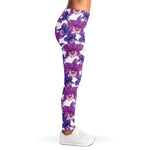 Purple Orchid Flower Pattern Print Women's Leggings