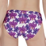 Purple Orchid Flower Pattern Print Women's Panties