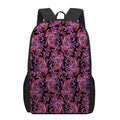 Purple Paisley Pattern Print 17 Inch Backpack