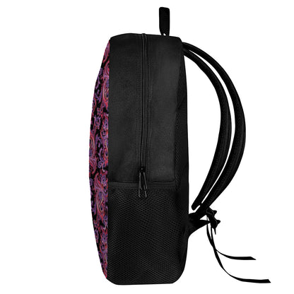 Purple Paisley Pattern Print 17 Inch Backpack
