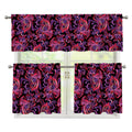 Purple Paisley Pattern Print 3 Piece Kitchen Curtains
