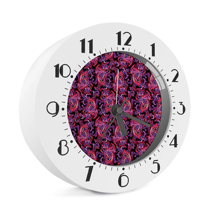 Purple Paisley Pattern Print Alarm Clock