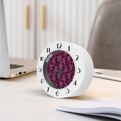 Purple Paisley Pattern Print Alarm Clock