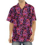 Purple Paisley Pattern Print Aloha Shirt