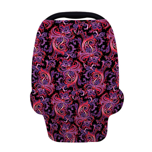 Purple Paisley Pattern Print Baby Seat Cover