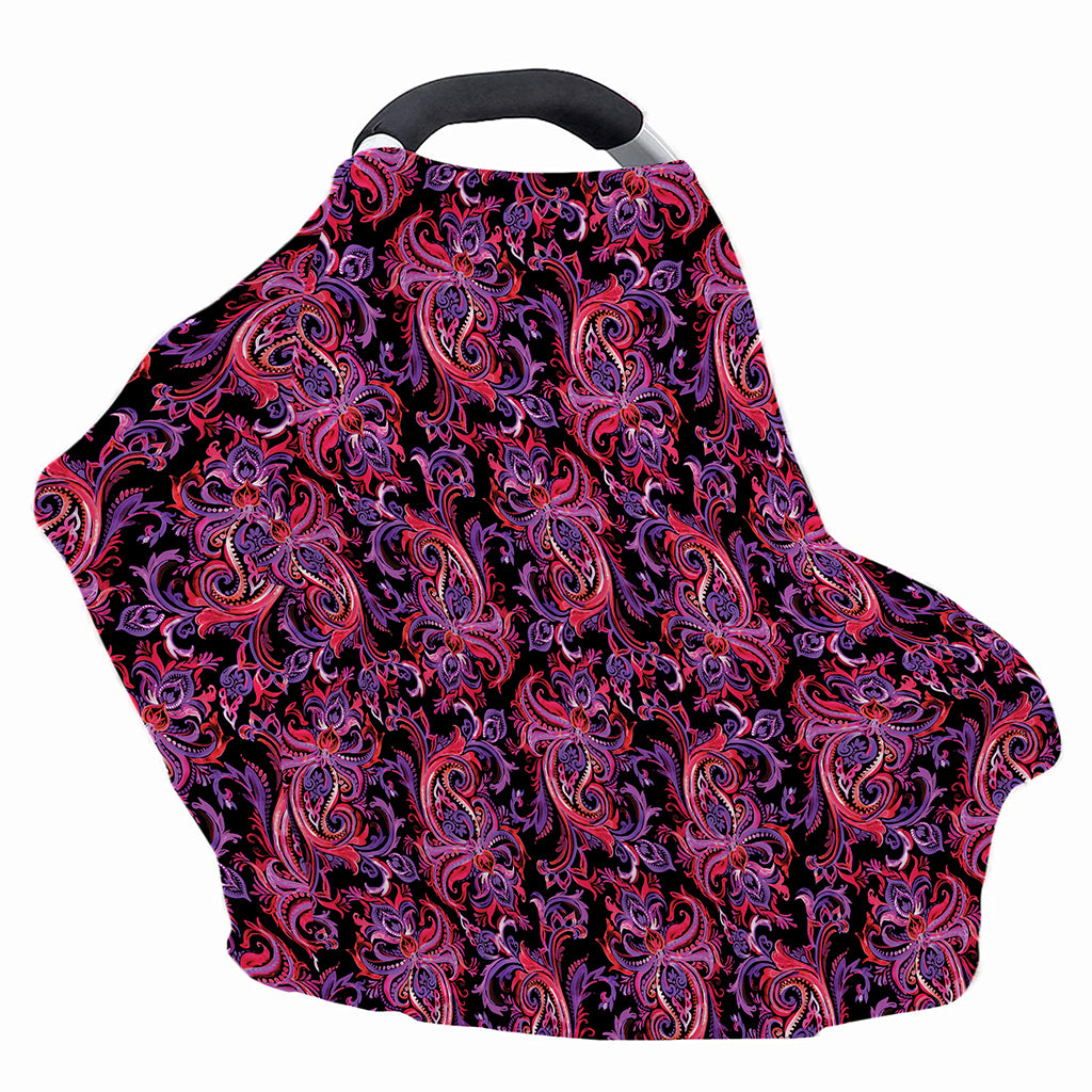 Purple Paisley Pattern Print Baby Seat Cover