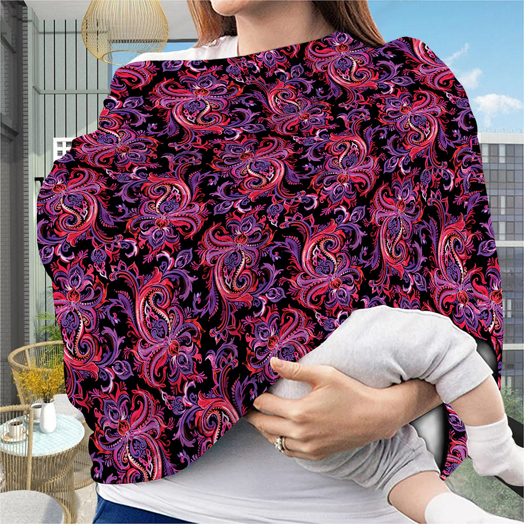 Purple Paisley Pattern Print Baby Seat Cover