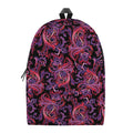 Purple Paisley Pattern Print School Backpack