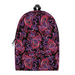 Purple Paisley Pattern Print Backpack
