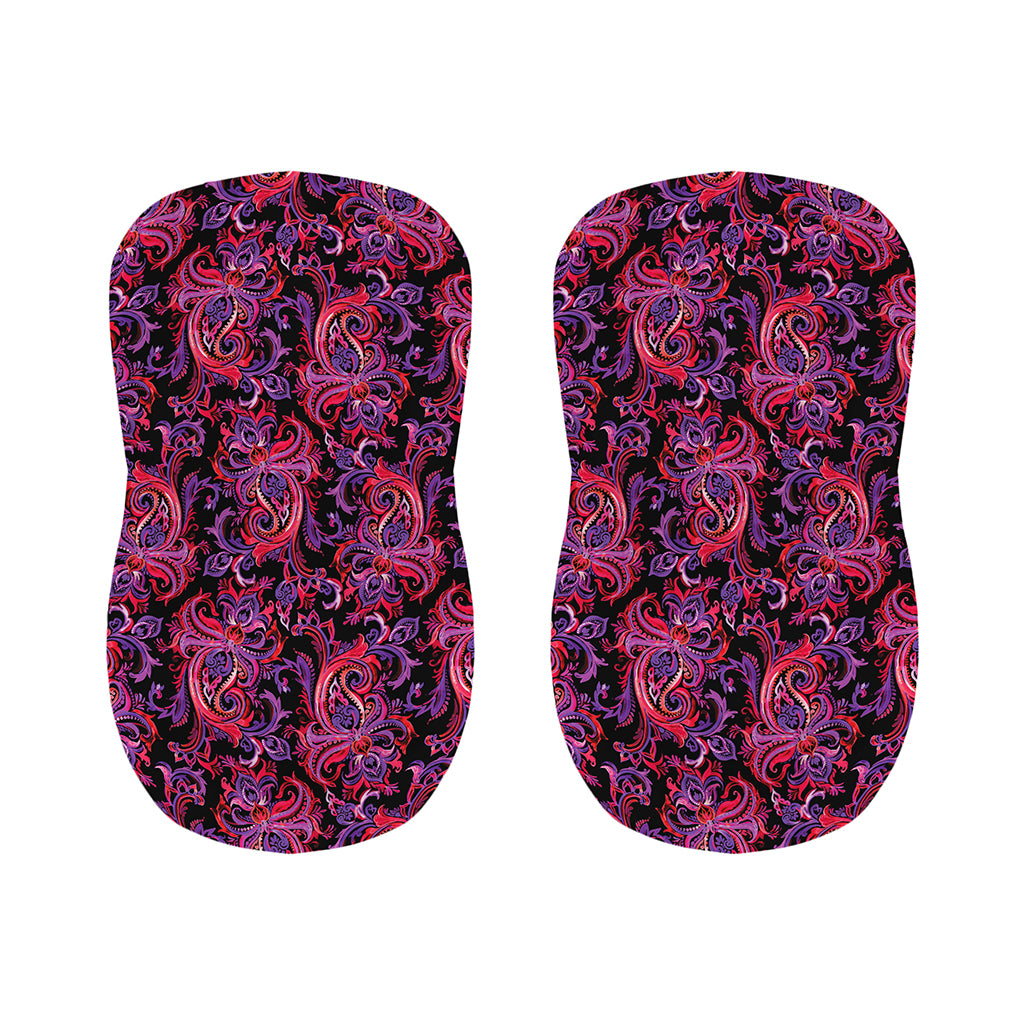 Purple Paisley Pattern Print Bar Stool Covers