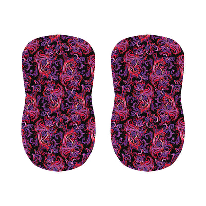 Purple Paisley Pattern Print Bar Stool Covers