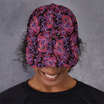 Purple Paisley Pattern Print Baseball Cap