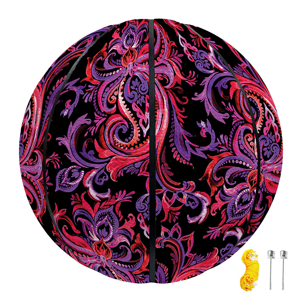 Purple Paisley Pattern Print Basketball