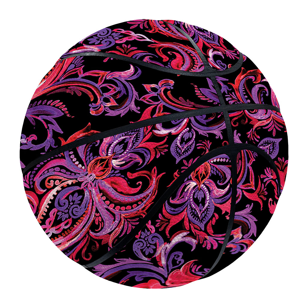 Purple Paisley Pattern Print Basketball
