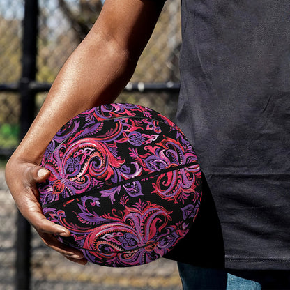 Purple Paisley Pattern Print Basketball