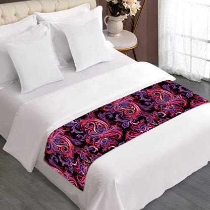 Purple Paisley Pattern Print Bed Runner