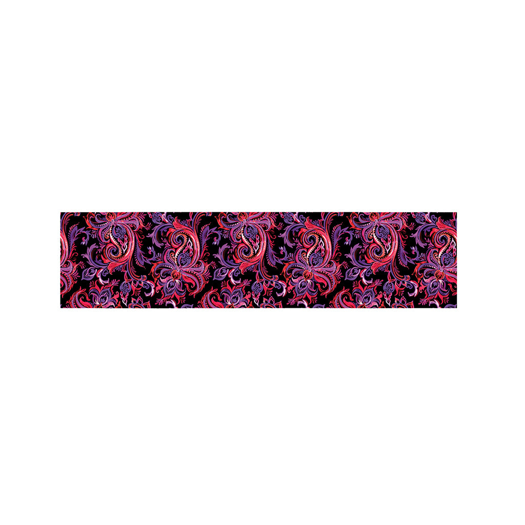 Purple Paisley Pattern Print Bed Runner