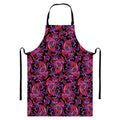 Purple Paisley Pattern Print Bib Apron With Pocket