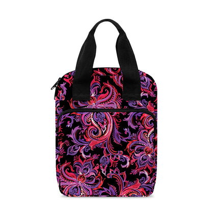 Purple Paisley Pattern Print Bible Tote Bag