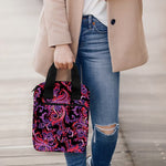 Purple Paisley Pattern Print Bible Tote Bag