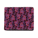 Purple Paisley Pattern Print Bifold Wallet