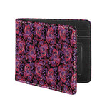 Purple Paisley Pattern Print Bifold Wallet