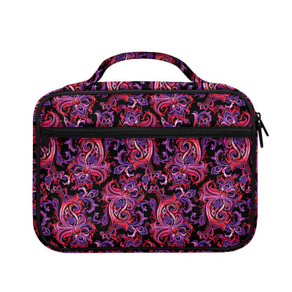 Purple Paisley Pattern Print Briefcase Bible Bag