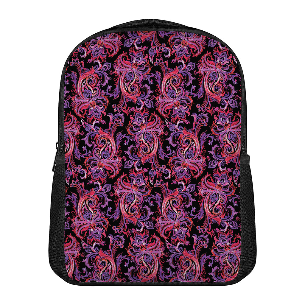 Purple Paisley Pattern Print Casual Backpack