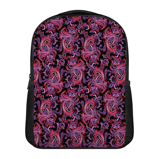 Purple Paisley Pattern Print Casual Backpack