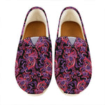 Purple Paisley Pattern Print Casual Shoes