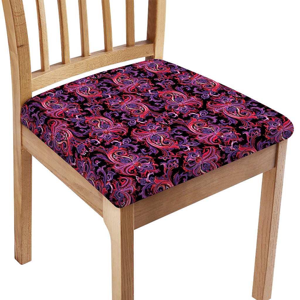 Purple Paisley Pattern Print Chair Cushion Cover