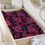 Purple Paisley Pattern Print Changing Pad Cover