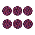 Purple Paisley Pattern Print Coaster Set