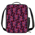 Purple Paisley Pattern Print Crossbody Lunch Bag