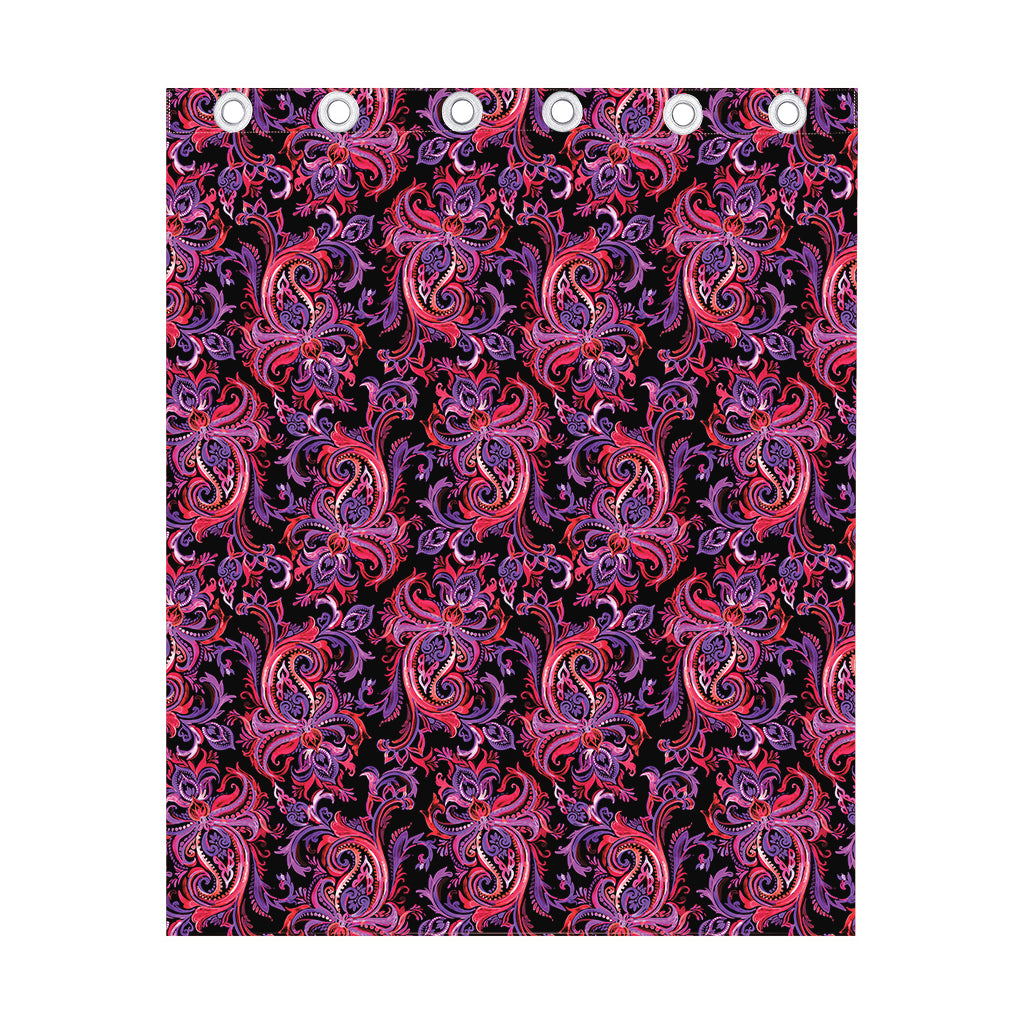 Purple Paisley Pattern Print Curtain