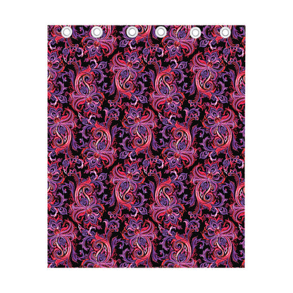Purple Paisley Pattern Print Curtain