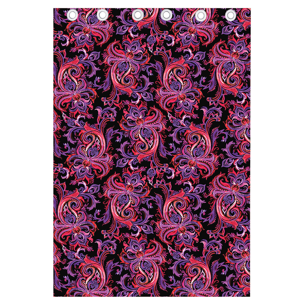 Purple Paisley Pattern Print Curtain