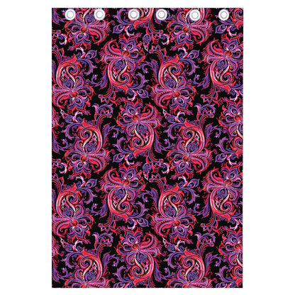 Purple Paisley Pattern Print Curtain