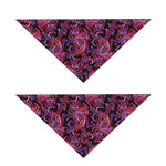 Purple Paisley Pattern Print Dog Bandana