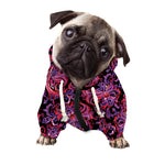 Purple Paisley Pattern Print Dog Zip Up Hoodie