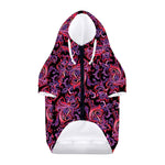 Purple Paisley Pattern Print Dog Zip Up Hoodie