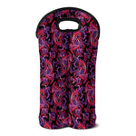 Purple Paisley Pattern Print Double Neoprene Wine Tote