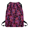 Purple Paisley Pattern Print Drawstring Backpack