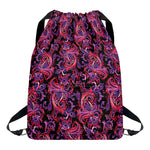 Purple Paisley Pattern Print Drawstring Backpack